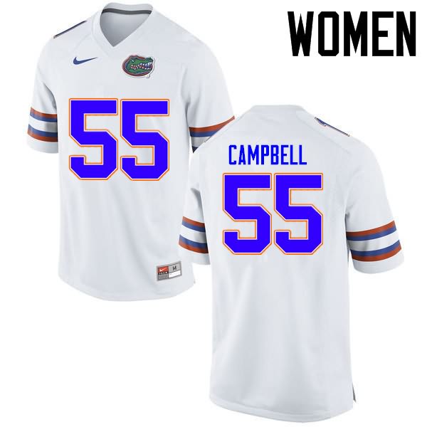 NCAA Florida Gators Kyree Campbell Women's #55 Nike White Stitched Authentic College Football Jersey LEJ4164VD